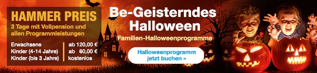 Familien-Halloweenprogramme. Hier buchen