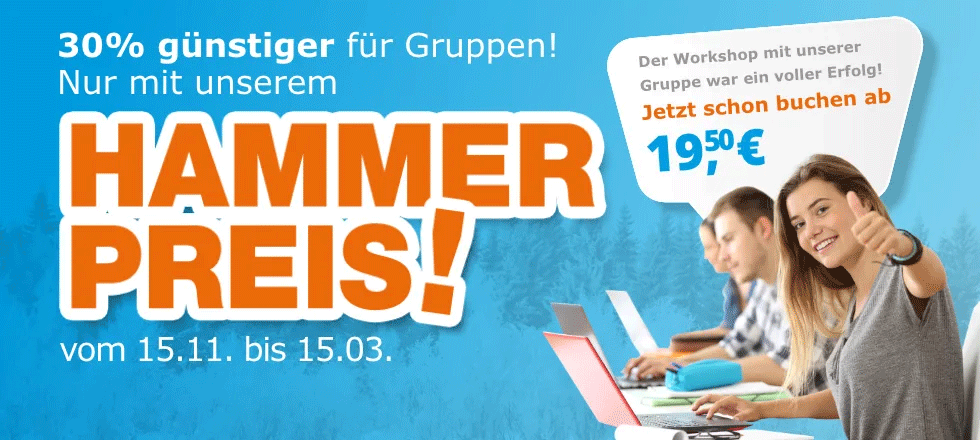 Hammer Preis für Gruppen ab 19,50 Euro