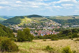 Panoramablick auf die Landschaft rund um Wolfstein