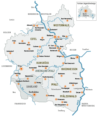 Die Jugendherbergen in Rheinland-Pfalz und im Saarland