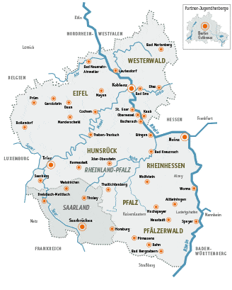 Die Jugendherbergen in Rheinland-Pfalz und im Saarland