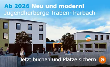 Außenansicht der neuen Mosel-Jugendherberge Traben-Trarbach